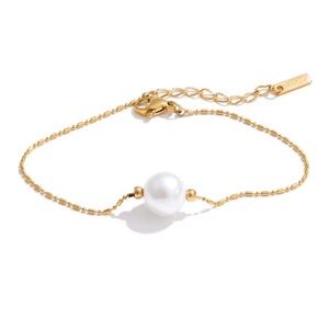 Sara Sotti Elegant Gold and Imitation Pearl Bracelet